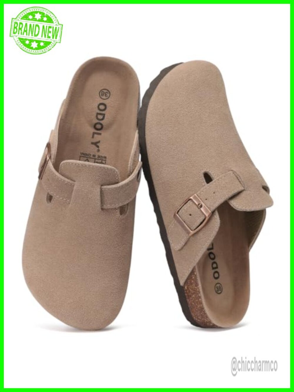 Genuine Suede Clogs for Women Men Comfort Cork Footbed Slip On Shoes